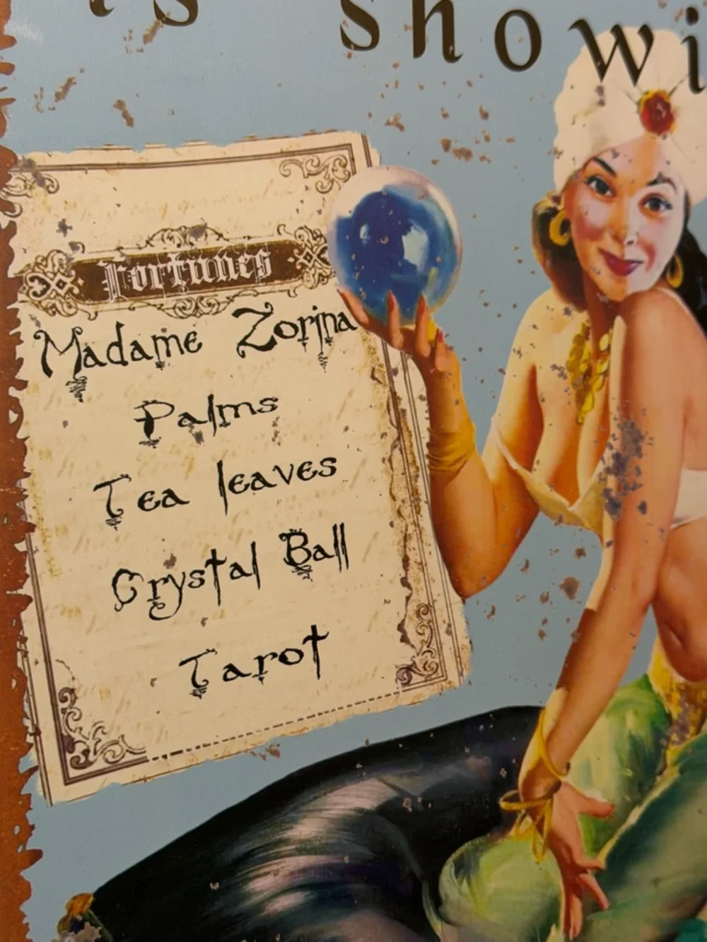 Retro Tin Sign Fortune Teller